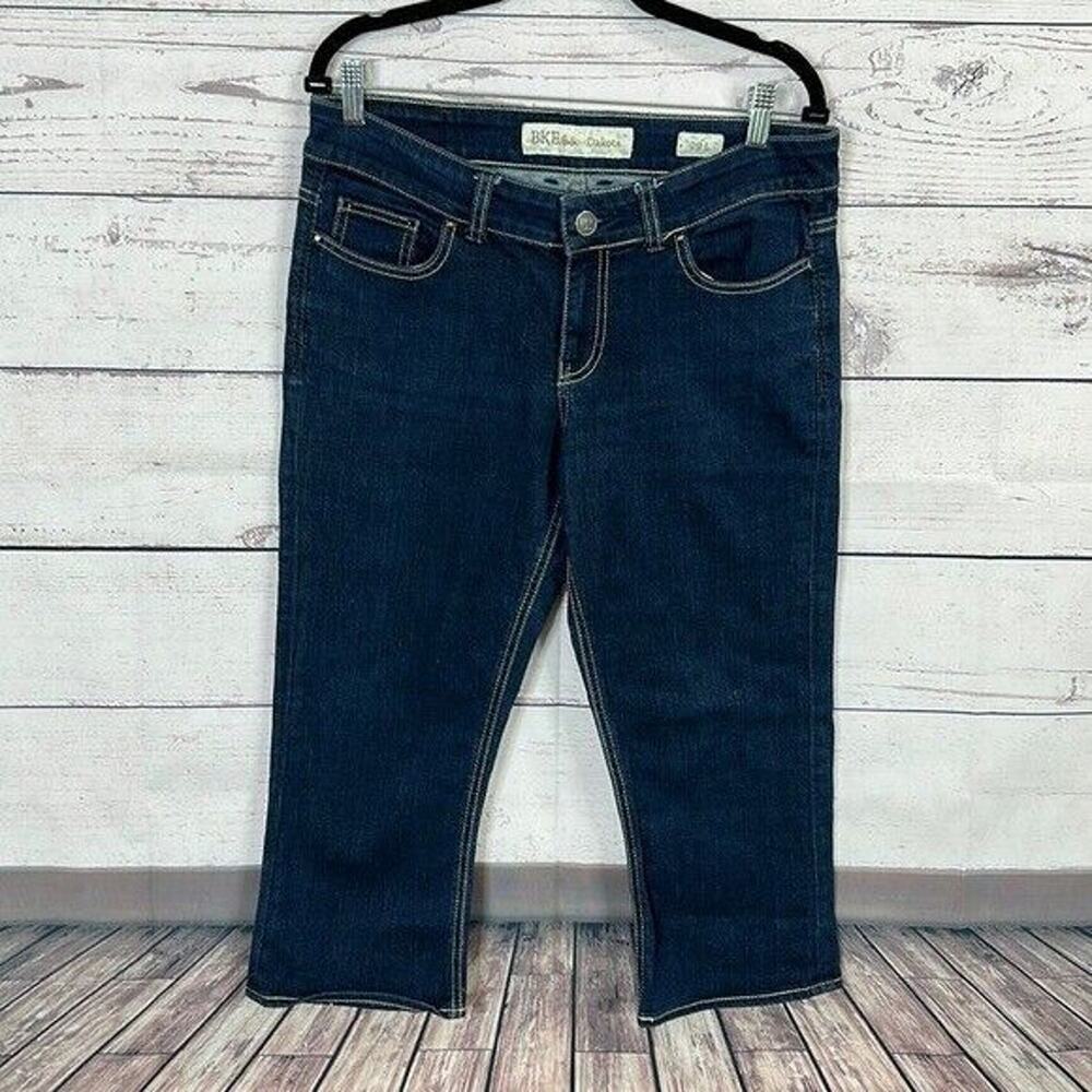Buckle BKE Jeans Womens 29 Blue Dakota Cropped Dark Stretch Midrise Relaxed